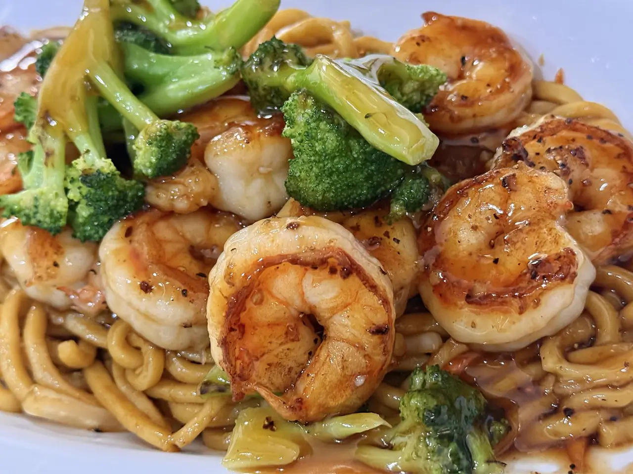Shrimp and Broccoli Stir Fry at Hikari Sushi Japanese Restaurant in Belvidere